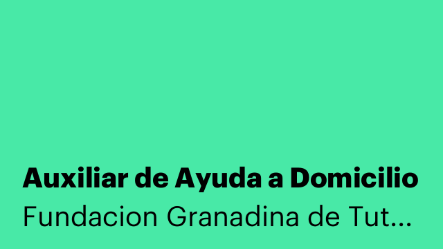 Auxiliar de Ayuda a Domicilio