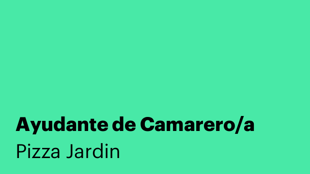 Ayudante de Camarero/a