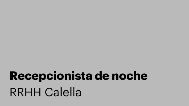 Recepcionista de noche