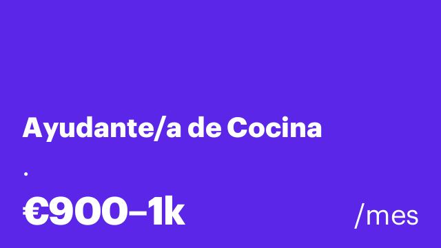 Ayudante/a de Cocina