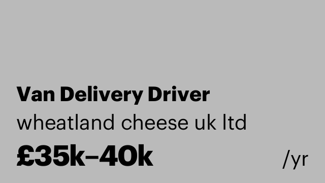Van Delivery Driver