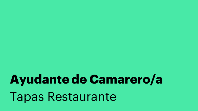 Ayudante de Camarero/a