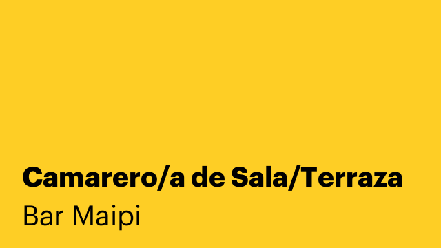Camarero/a de Sala/Terraza