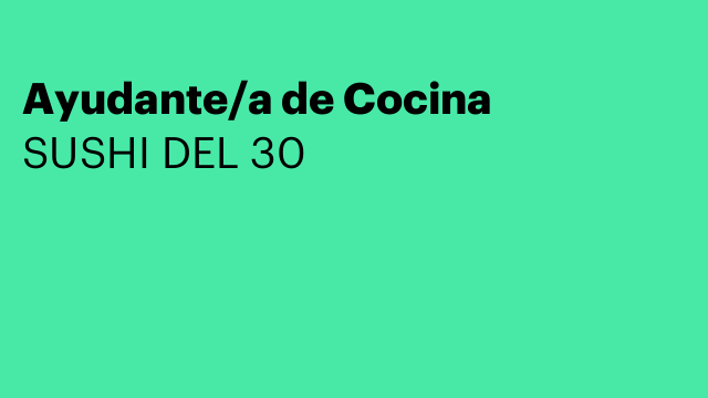 Ayudante/a de Cocina