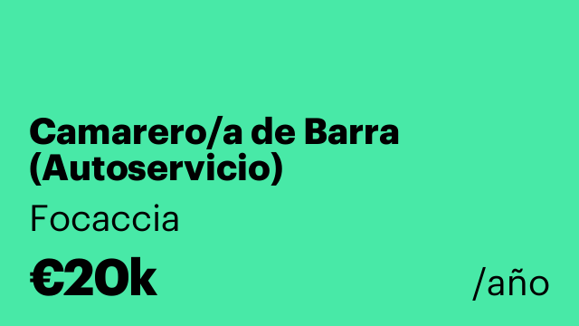 Camarero/a de Barra (Autoservicio)