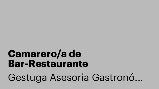 Camarero/a de Bar-Restaurante