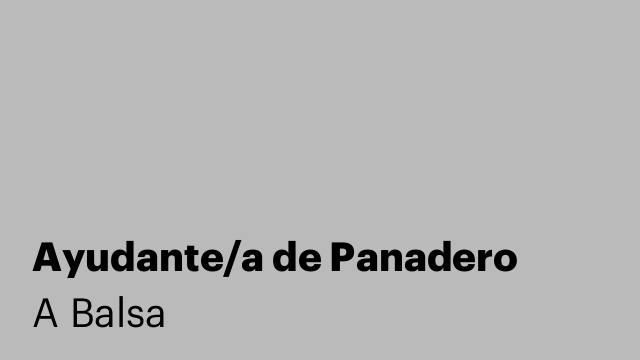 Ayudante/a de Panadero