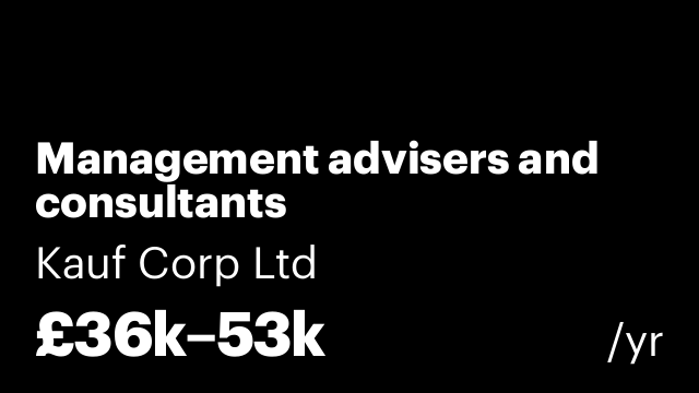 Management advisers and consultants