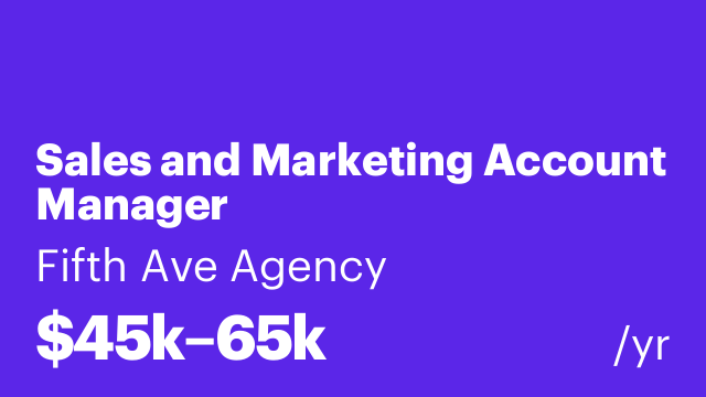 Sales and Marketing Account Manager