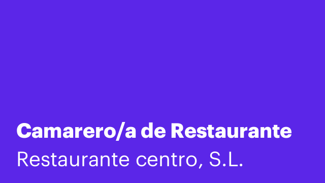 Camarero/a de Restaurante