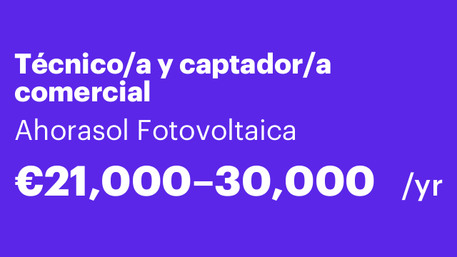 Técnico/a y captador/a comercial