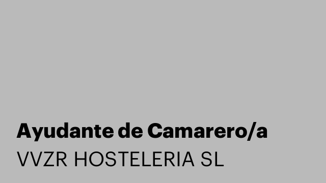 Ayudante de Camarero/a