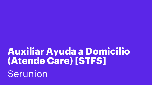 Auxiliar Ayuda a Domicilio (Atende Care) [STFS]