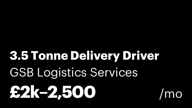 3.5 Tonne Delivery Driver