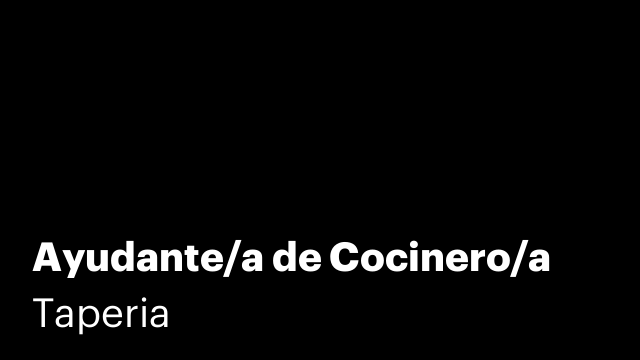 Ayudante/a de Cocinero/a
