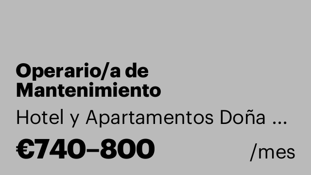 Operario/a de Mantenimiento