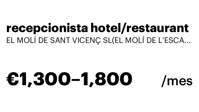 recepcionista hotel/restaurant