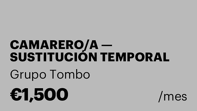 CAMARERO/A — SUSTITUCIÓN TEMPORAL