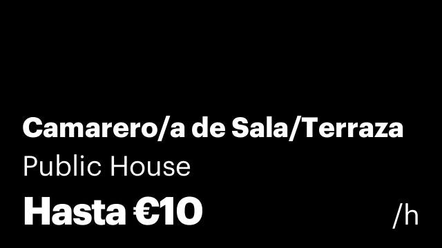 Camarero/a de Sala/Terraza
