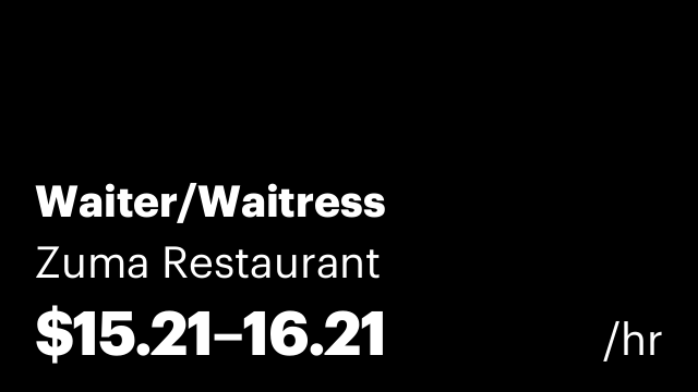 Waiter/Waitress