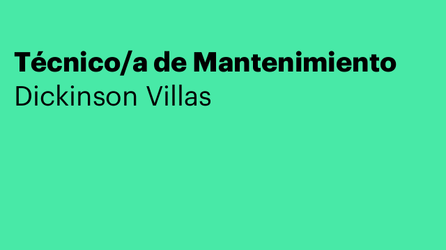 Técnico/a de Mantenimiento