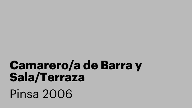 Camarero/a de Barra y Sala/Terraza