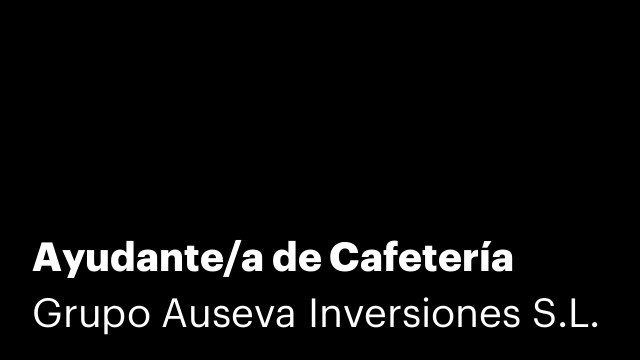 Ayudante/a de Cafetería