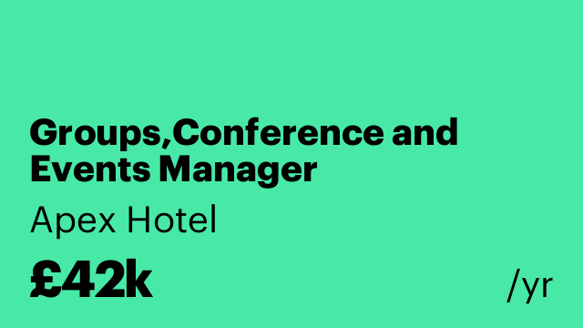 Groups,Conference and Events Manager