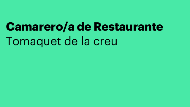 Camarero/a de Restaurante