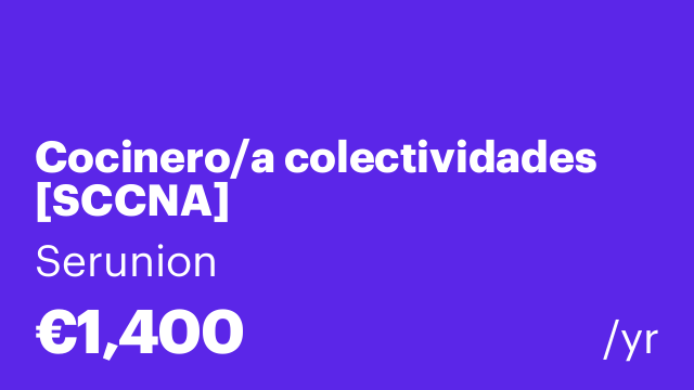 Cocinero/a colectividades [SCCNA]
