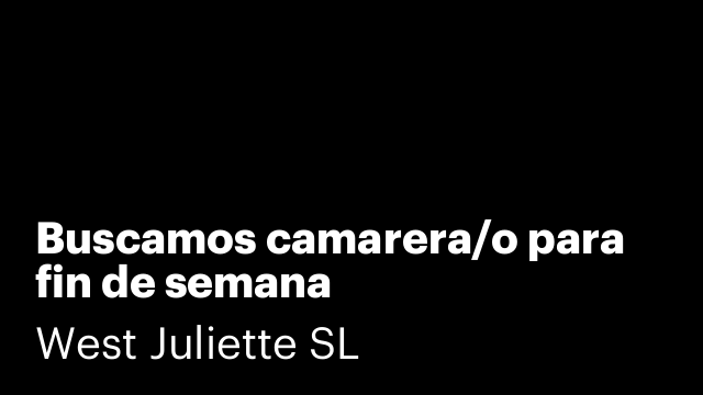 Buscamos camarera/o para fin de semana