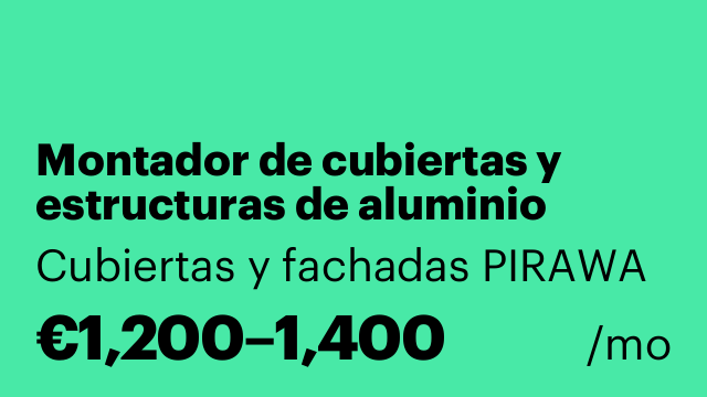 Montador de cubiertas y estructuras de aluminio