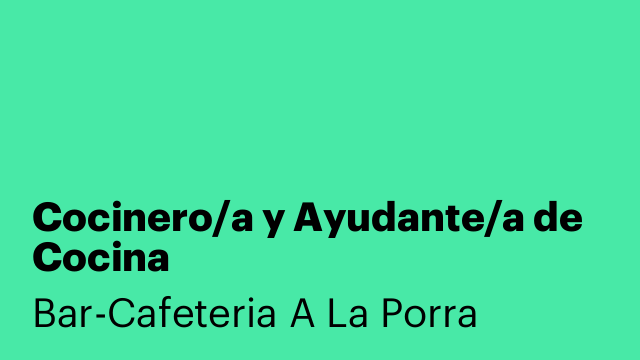 Cocinero/a y Ayudante/a de Cocina
