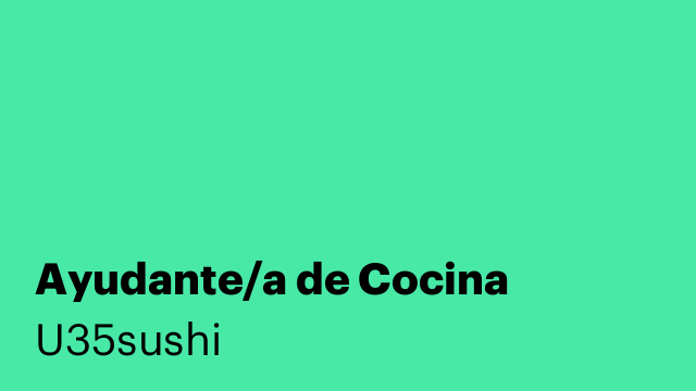 Ayudante/a de Cocina