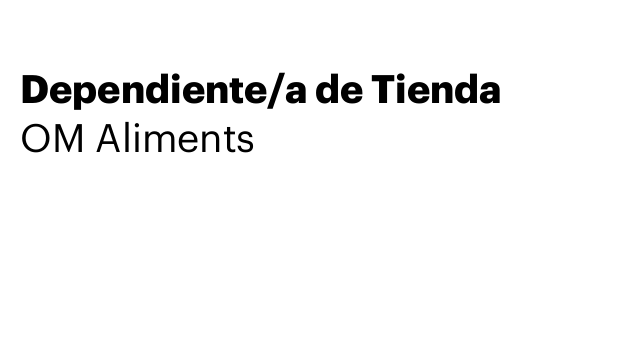 Dependiente/a de Tienda