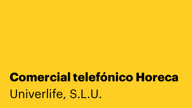 Comercial telefónico Horeca