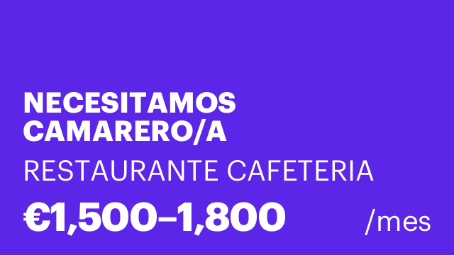 NECESITAMOS CAMARERO/A