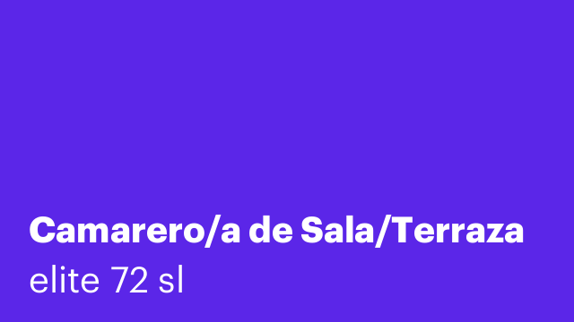 Camarero/a de Sala/Terraza