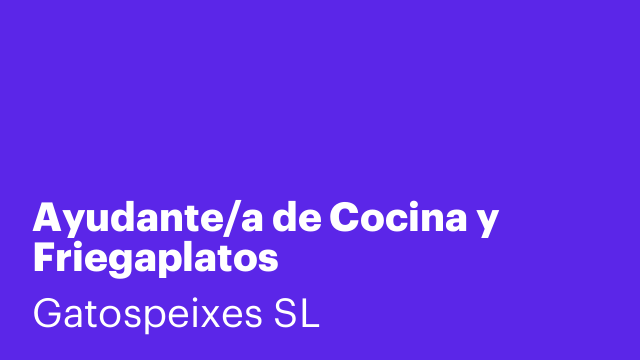Ayudante/a de Cocina y Friegaplatos