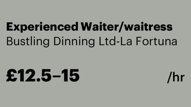 Experienced Waiter/waitress