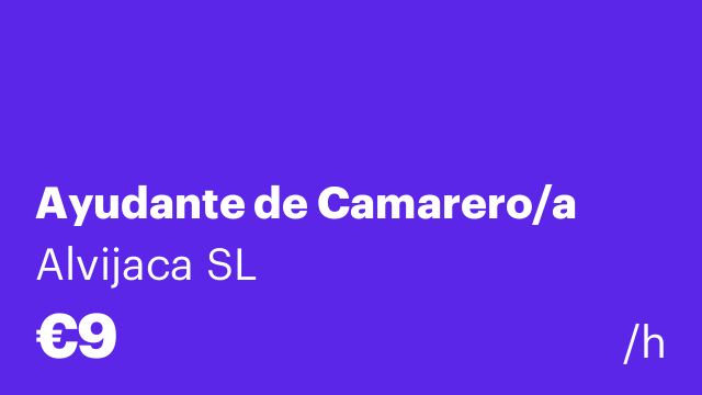 Ayudante de Camarero/a