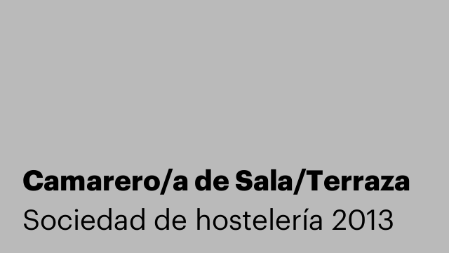 Camarero/a de Sala/Terraza