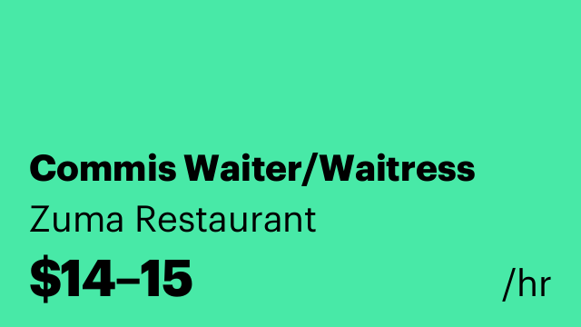 Commis Waiter/Waitress