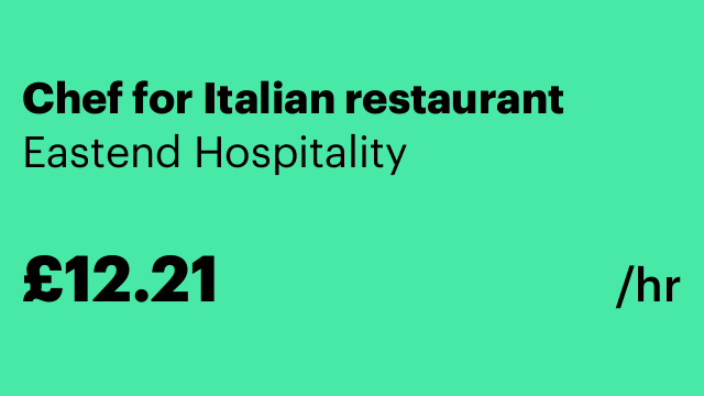 Chef for Italian restaurant