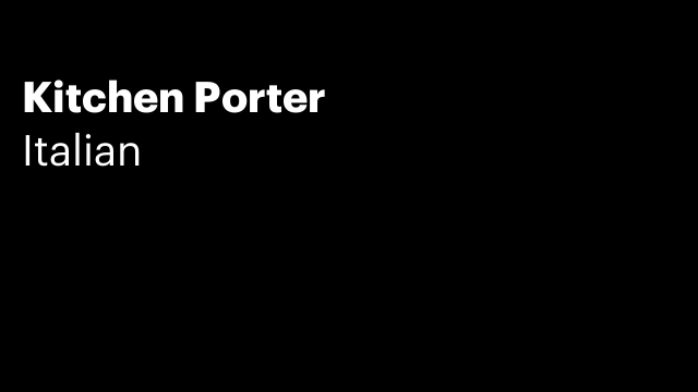 Kitchen Porter