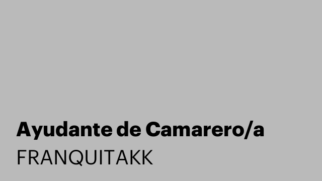 Ayudante de Camarero/a