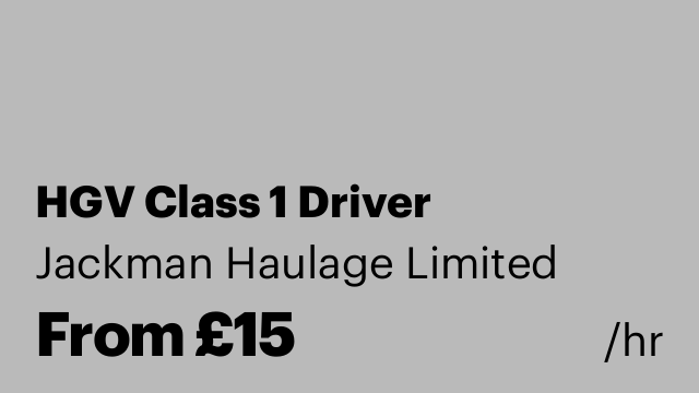 HGV Class 1 Driver