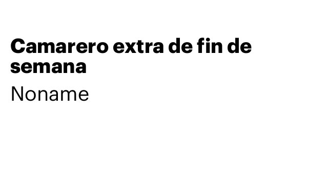 Camarero extra de fin de semana