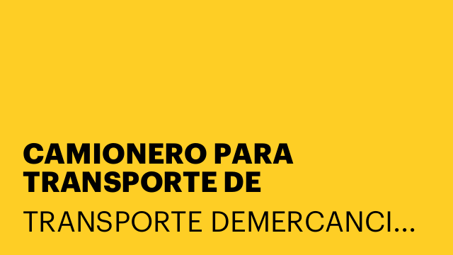 CAMIONERO PARA TRANSPORTE DE MERCANCIA POR CARRETERA