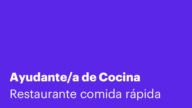 Ayudante/a de Cocina